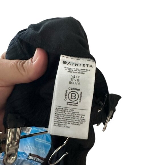 Athleta Retreat Linen Wide Leg Pant  Black XS Tall #658547 Vacation Resort Beach - Picture 5 of 12